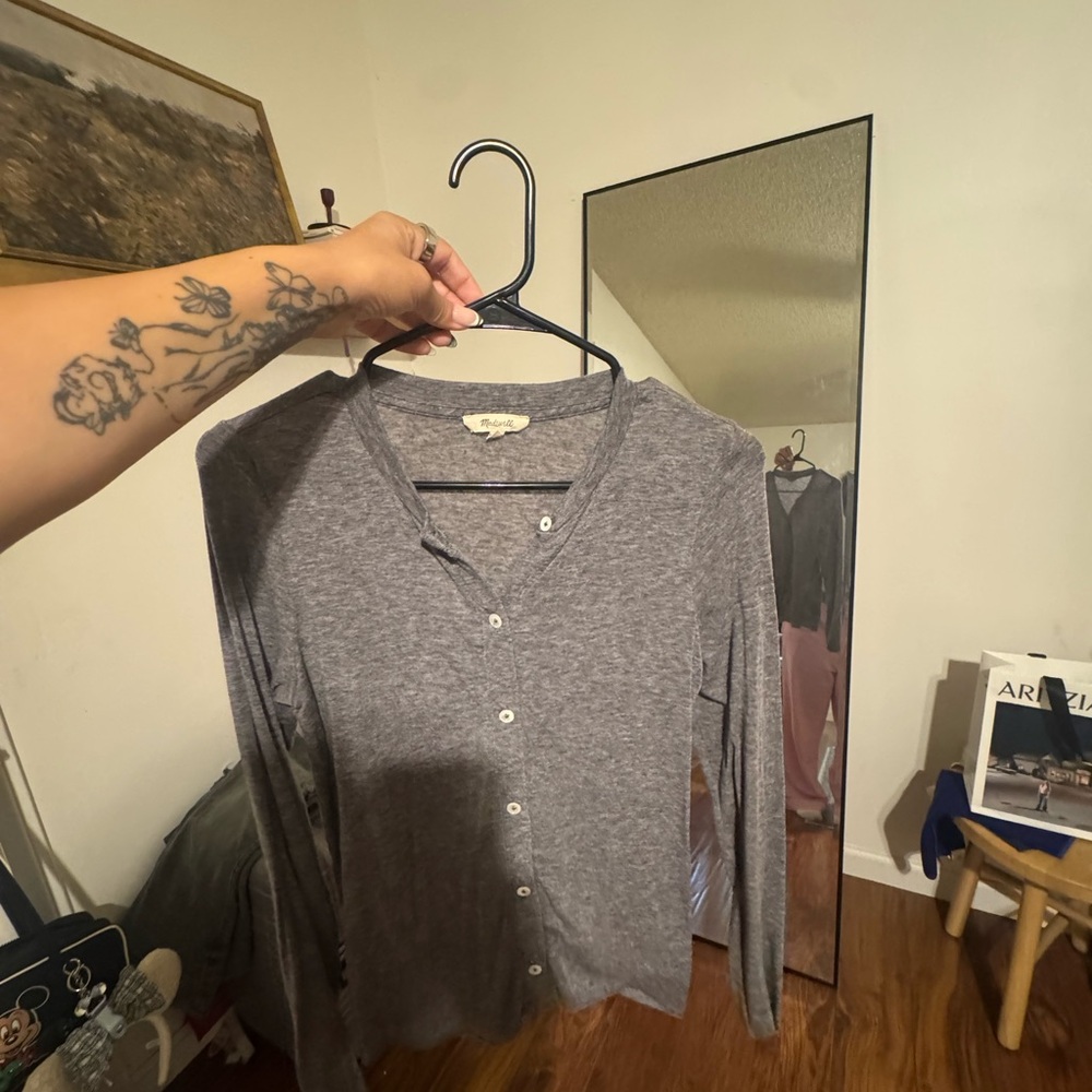 Madewell Heather Gray Knit Top